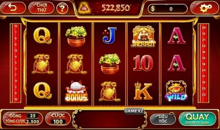 Giao diện trò chơi nổ hũ tại TDTC