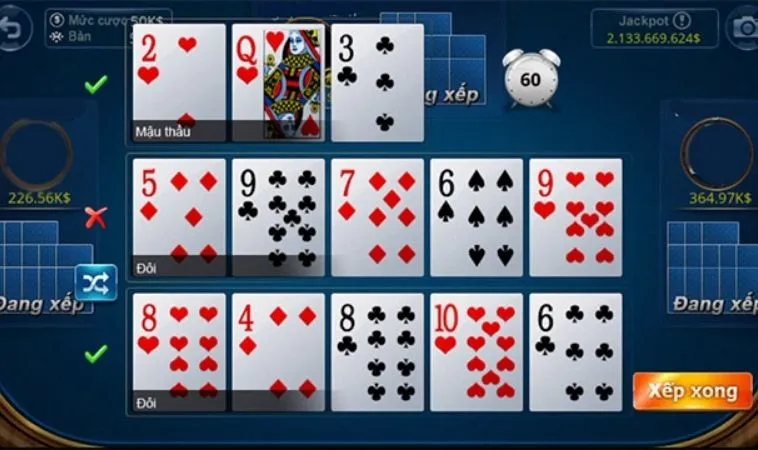 Giao diện chơi Mậu Binh Tại TDTC